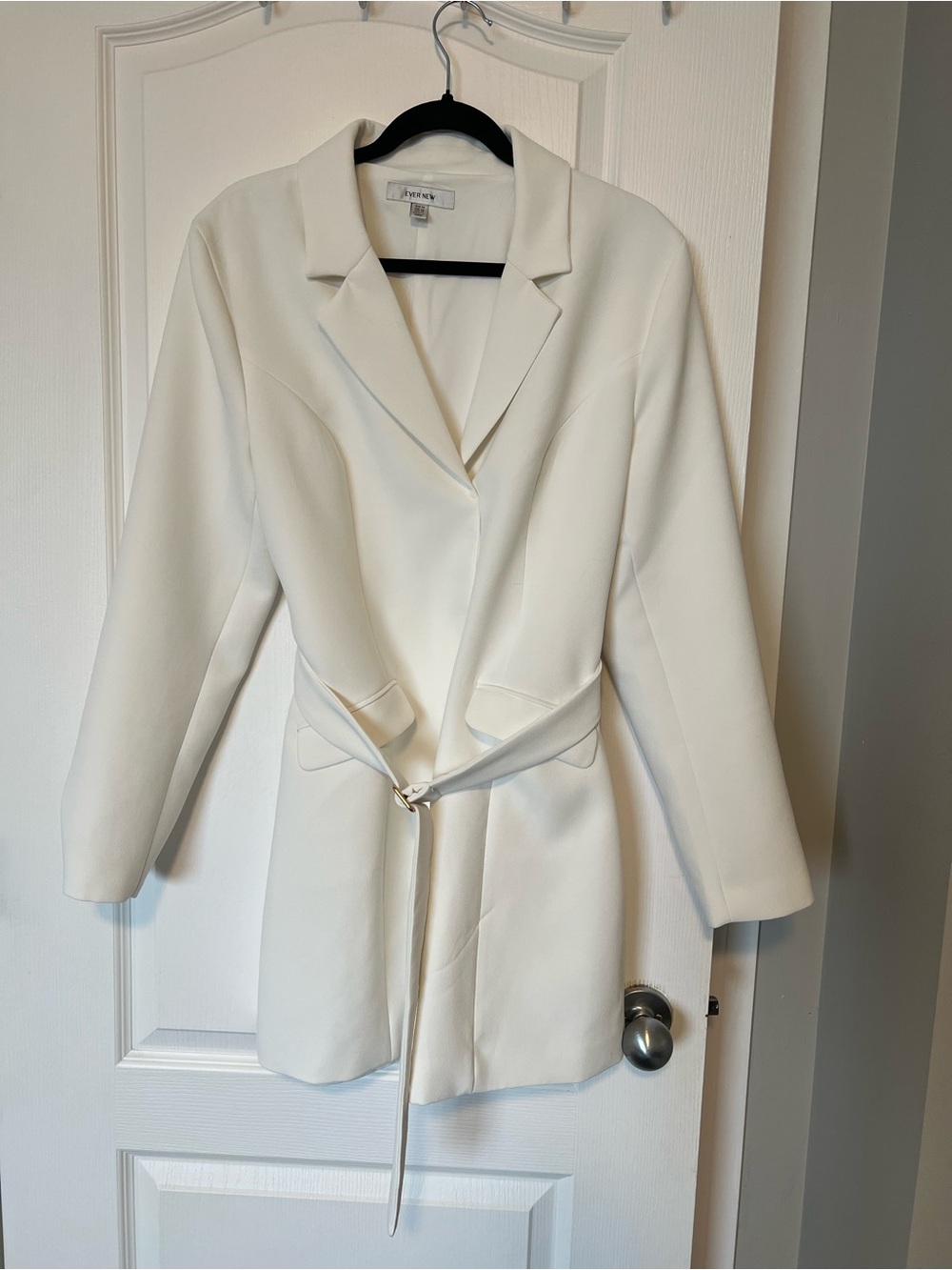 Ever New Belted Blazer mini dress in White